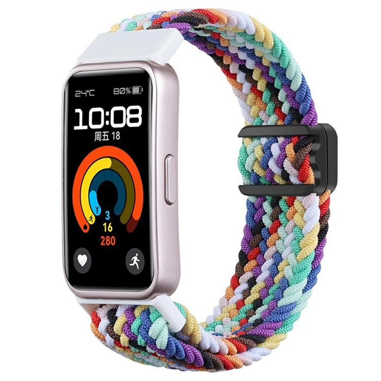 For Huawei Band 8 / Band 8 NFC / Band 9 / Band 9 NFC Wrist Band Magnetic Buckle Nylon Braided Smartwatch Strap