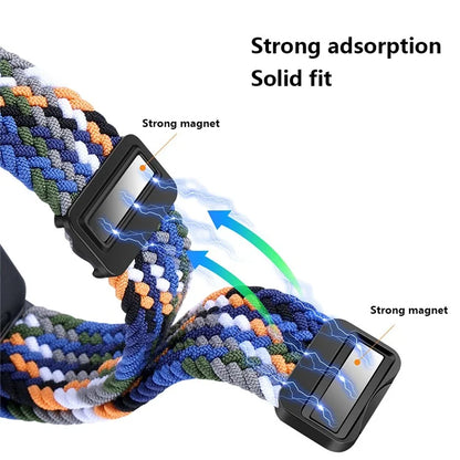 For Huawei Band 8 / Band 8 NFC / Band 9 / Band 9 NFC Wrist Band Magnetic Buckle Nylon Braided Smartwatch Strap