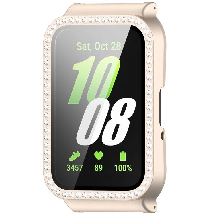 For Samsung Galaxy Fit3 Magnetic Watch Strap Frame Case Tempered Glass Screen Film