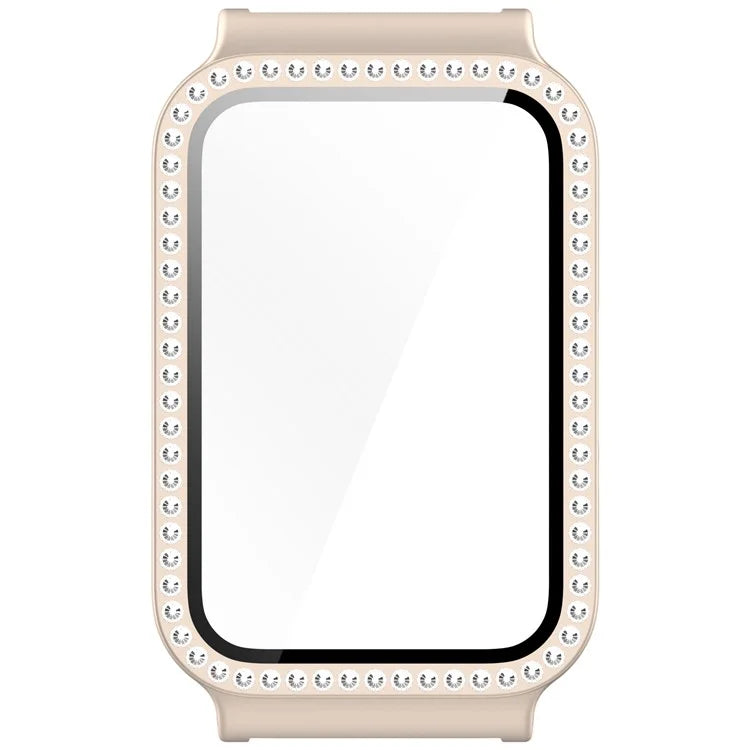 For Samsung Galaxy Fit3 Magnetic Watch Strap Frame Case Tempered Glass Screen Film