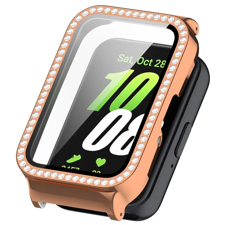 For Samsung Galaxy Fit3 Magnetic Watch Strap Frame Case Tempered Glass Screen Film