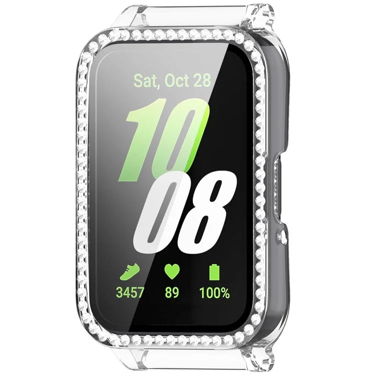 For Samsung Galaxy Fit3 Magnetic Watch Strap Frame Case Tempered Glass Screen Film