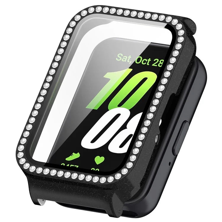 For Samsung Galaxy Fit3 Magnetic Watch Strap Frame Case Tempered Glass Screen Film