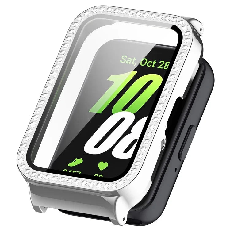 For Samsung Galaxy Fit3 Magnetic Watch Strap Frame Case Tempered Glass Screen Film