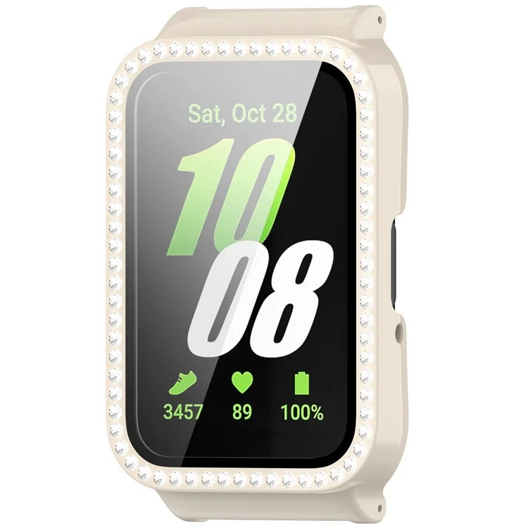 For Samsung Galaxy Fit3 Magnetic Watch Strap Frame Case Tempered Glass Screen Film