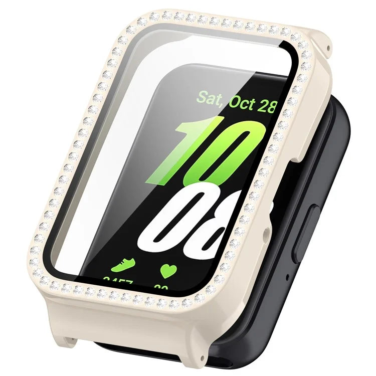 For Samsung Galaxy Fit3 Magnetic Watch Strap Frame Case Tempered Glass Screen Film