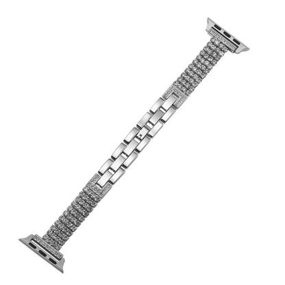 For Apple Watch Ultra 2 Ultra 49mm  /  Series 9 8 7 45mm  /  6 5 4 SE (2022) SE (2023) SE 44mm  /  3 2 1 42mm 4 Rows Rhinestone Strap