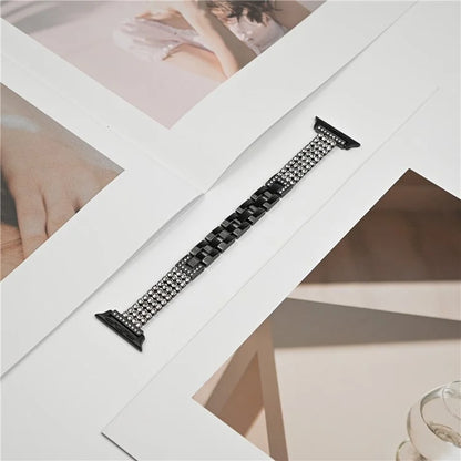 For Apple Watch Ultra 2 Ultra 49mm  /  Series 9 8 7 45mm  /  6 5 4 SE (2022) SE (2023) SE 44mm  /  3 2 1 42mm 4 Rows Rhinestone Strap