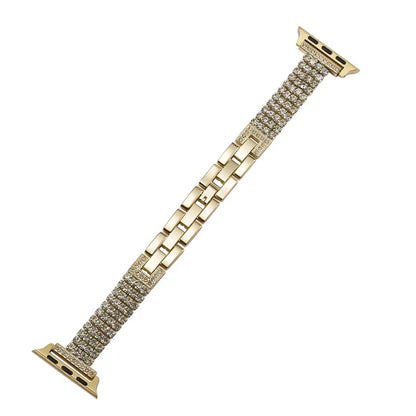 For Apple Watch Series 9 8 7 41mm / 6 5 4 SE (2023) SE (2022) SE 40mm / 3 2 1 38mm Strap 4 Rows Rhinestone Zinc Alloy Watch Band