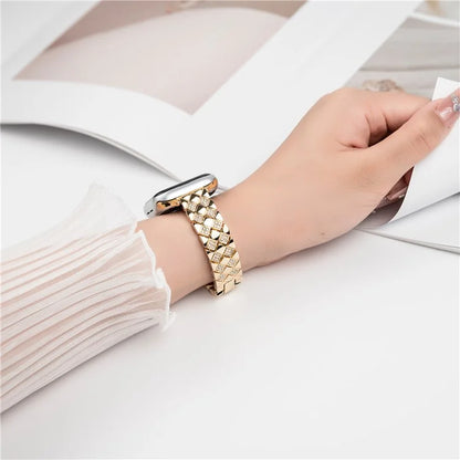 For Apple Watch Ultra 2 Ultra 49mm  /  Series 9 8 7 45mm  /  6 5 4 SE (2023) SE (2022) SE 44mm  /  3 2 1 42mm Rhombus Zinc Alloy Strap