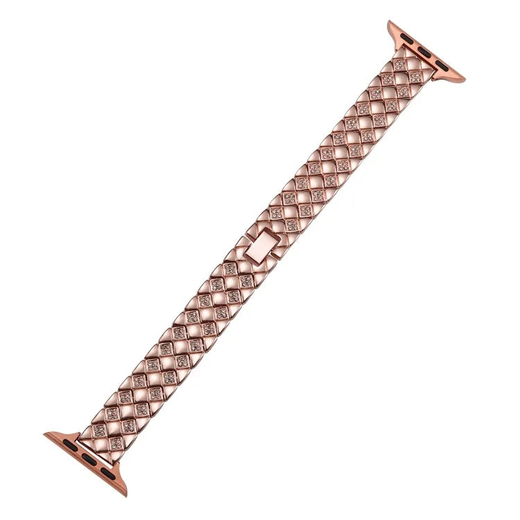 For Apple Watch Ultra 2 Ultra 49mm  /  Series 9 8 7 45mm  /  6 5 4 SE (2023) SE (2022) SE 44mm  /  3 2 1 42mm Rhombus Zinc Alloy Strap