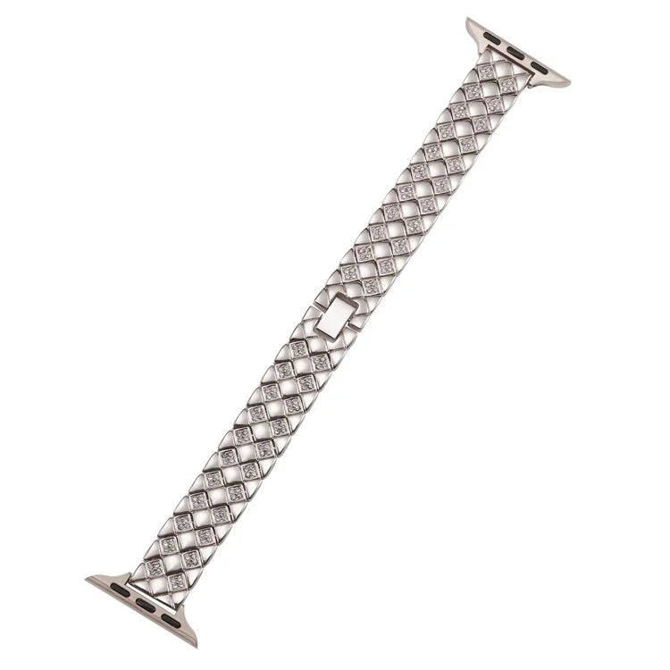 Zinc Alloy Watch Strap for Apple Watch Series 9 8 7 41mm / 6 5 4 SE (2022) SE (2023) SE 40mm / 3 2 1 38mm Rhombus Band