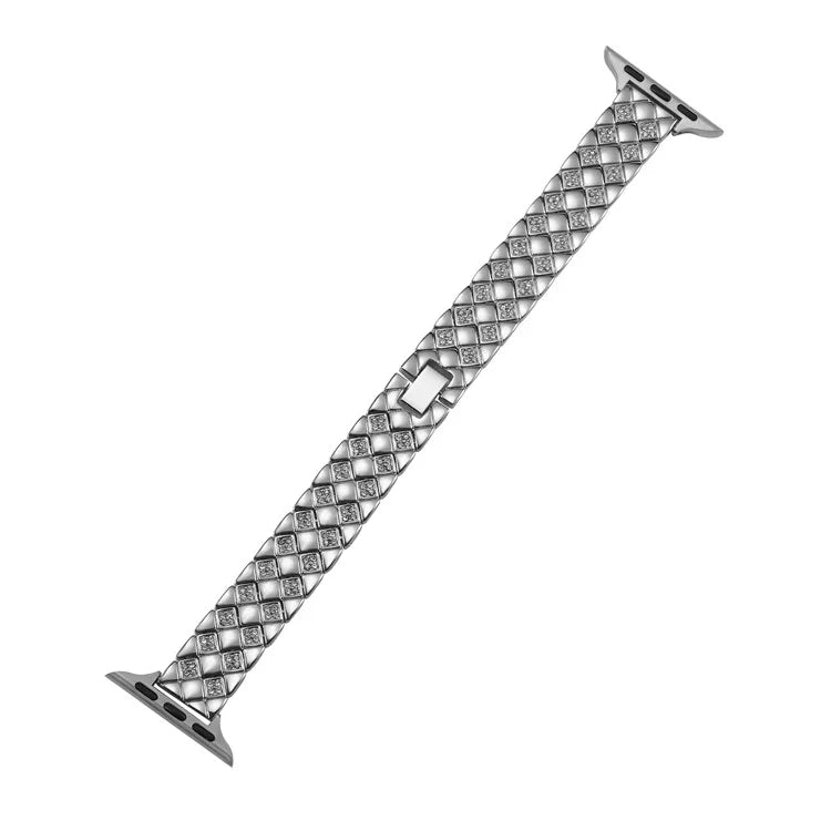 Zinc Alloy Watch Strap for Apple Watch Series 9 8 7 41mm / 6 5 4 SE (2022) SE (2023) SE 40mm / 3 2 1 38mm Rhombus Band