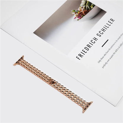 Zinc Alloy Watch Strap for Apple Watch Series 9 8 7 41mm / 6 5 4 SE (2022) SE (2023) SE 40mm / 3 2 1 38mm Rhombus Band