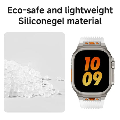 For Apple Watch Ultra 2 Ultra 49mm  /  Series 9 8 7 45mm  /  6 5 4 SE (2023) SE (2022) SE 44mm  /  3 2 1 42mm Silicone Strap