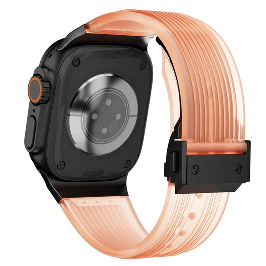 For Apple Watch Ultra 2 Ultra 49mm  /  Series 9 8 7 45mm  /  6 5 4 SE (2023) SE (2022) SE 44mm  /  3 2 1 42mm Silicone Strap Orange