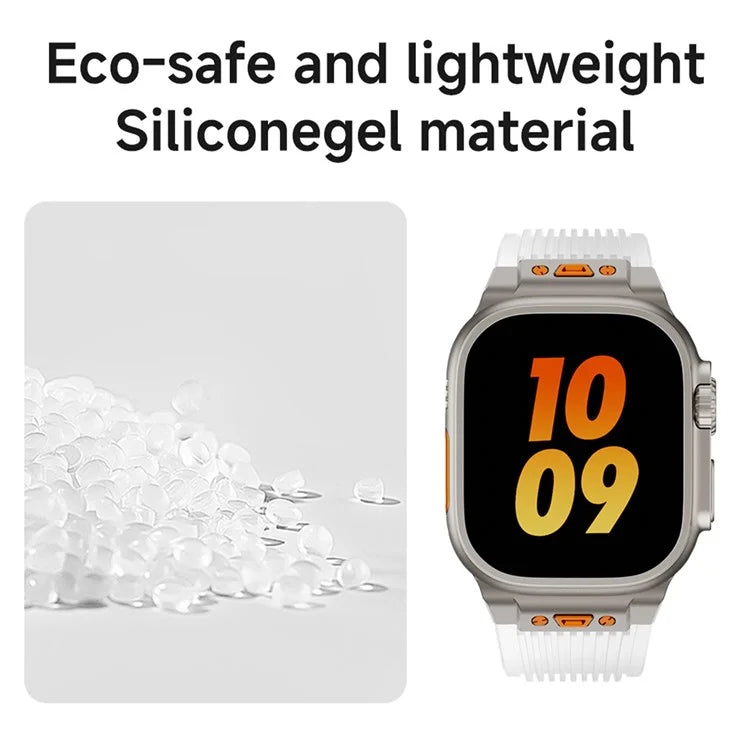 For Apple Watch Ultra 2 Ultra 49mm  /  Series 9 8 7 45mm  /  6 5 4 SE (2023) SE (2022) SE 44mm  /  3 2 1 42mm Silicone Strap Orange