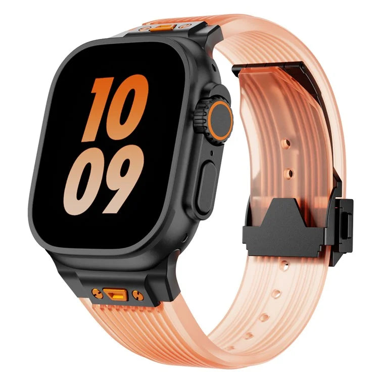 For Apple Watch Ultra 2 Ultra 49mm  /  Series 9 8 7 45mm  /  6 5 4 SE (2023) SE (2022) SE 44mm  /  3 2 1 42mm Silicone Strap Orange