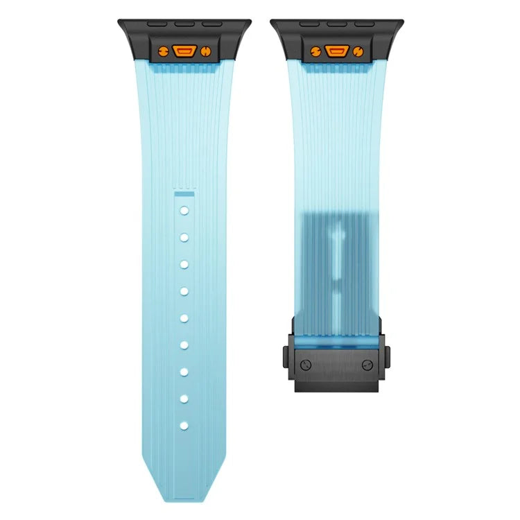 For Apple Watch Ultra 2 Ultra 49mm  /  Series 9 8 7 45mm  /  6 5 4 SE (2023) SE (2022) SE 44mm  /  3 2 1 42mm Silicone Strap Blue