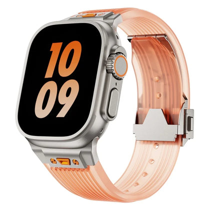 For Apple Watch Ultra 2 Ultra 49mm  /  Series 9 8 7 45mm  /  6 5 4 SE (2023) SE (2022) SE 44mm  /  3 2 1 42mm Silicone Strap Orange
