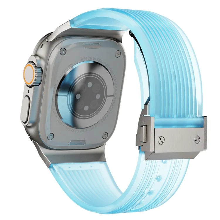 For Apple Watch Ultra 2 Ultra 49mm  /  Series 9 8 7 45mm  /  6 5 4 SE (2023) SE (2022) SE 44mm  /  3 2 1 42mm Silicone Strap Blue