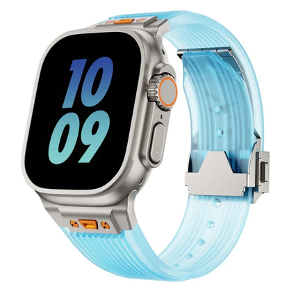 For Apple Watch Ultra 2 Ultra 49mm  /  Series 9 8 7 45mm  /  6 5 4 SE (2023) SE (2022) SE 44mm  /  3 2 1 42mm Silicone Strap Blue