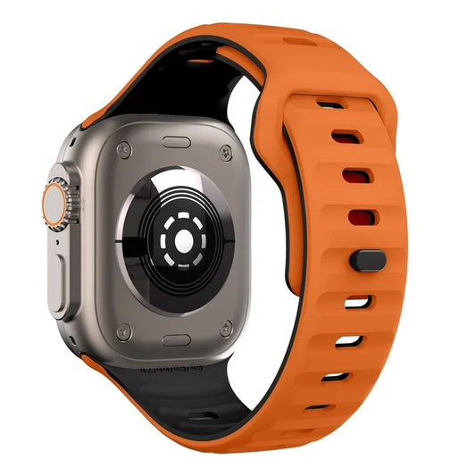 For Apple Watch Series 9 8 7 41mm / 6 5 4 SE (2022) SE (2023) SE 40mm / 3 2 1 38mm Watch Strap Dual Color Silicone Band