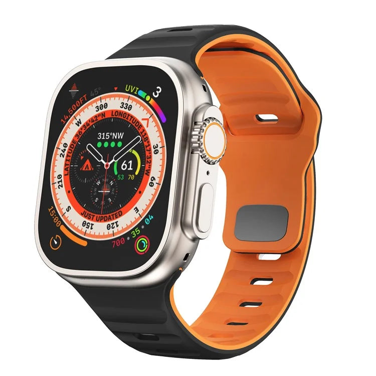 For Apple Watch Series 9 8 7 41mm / 6 5 4 SE (2022) SE (2023) SE 40mm / 3 2 1 38mm Watch Strap Dual Color Silicone Band
