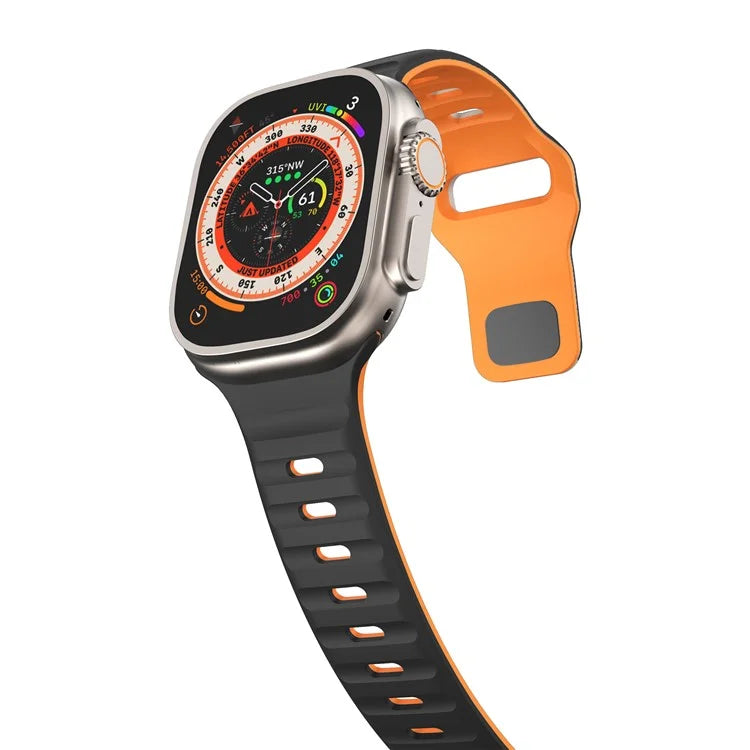 For Apple Watch Series 9 8 7 41mm / 6 5 4 SE (2022) SE (2023) SE 40mm / 3 2 1 38mm Watch Strap Dual Color Silicone Band