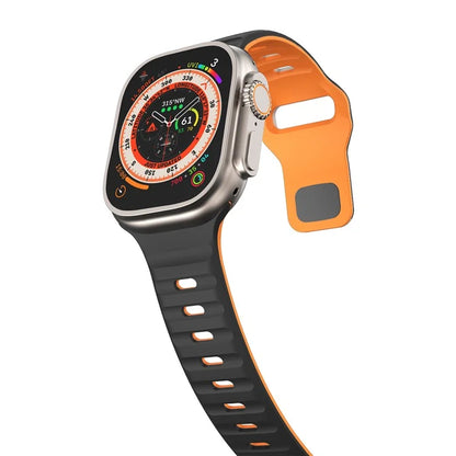 For Apple Watch Series 9 8 7 41mm / 6 5 4 SE (2022) SE (2023) SE 40mm / 3 2 1 38mm Watch Strap Dual Color Silicone Band