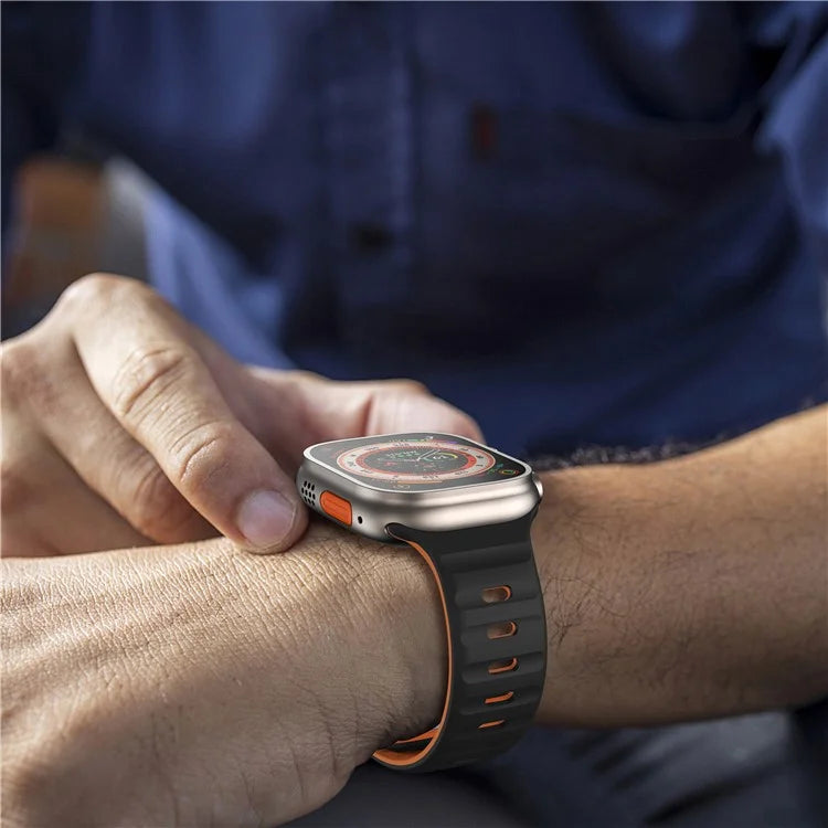 For Apple Watch Series 9 8 7 41mm / 6 5 4 SE (2022) SE (2023) SE 40mm / 3 2 1 38mm Watch Strap Dual Color Silicone Band
