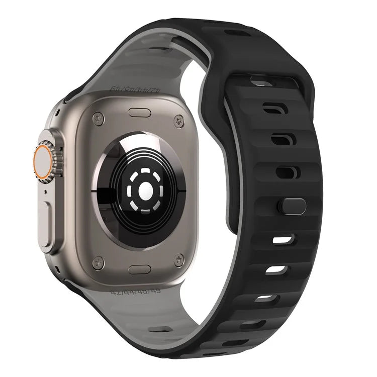 For Apple Watch Series 9 8 7 41mm / 6 5 4 SE (2022) SE (2023) SE 40mm / 3 2 1 38mm Watch Strap Dual Color Silicone Band