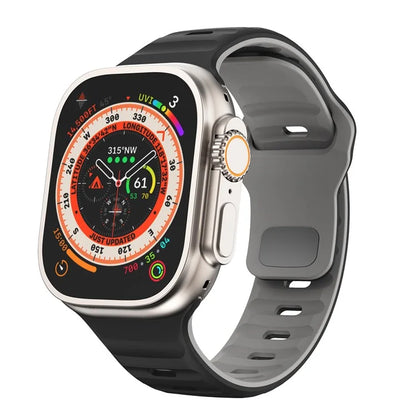 For Apple Watch Series 9 8 7 41mm / 6 5 4 SE (2022) SE (2023) SE 40mm / 3 2 1 38mm Watch Strap Dual Color Silicone Band