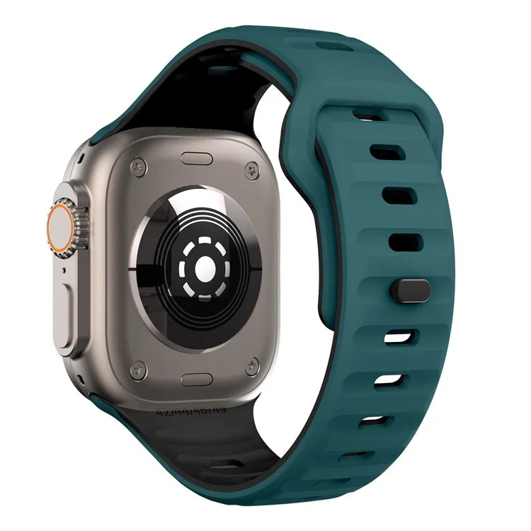 For Apple Watch Series 9 8 7 41mm / 6 5 4 SE (2022) SE (2023) SE 40mm / 3 2 1 38mm Watch Strap Dual Color Silicone Band