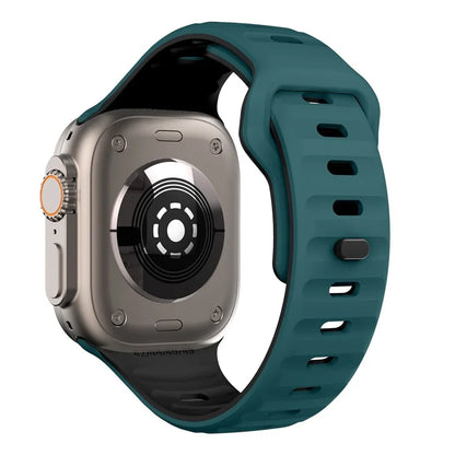For Apple Watch Series 9 8 7 41mm / 6 5 4 SE (2022) SE (2023) SE 40mm / 3 2 1 38mm Watch Strap Dual Color Silicone Band