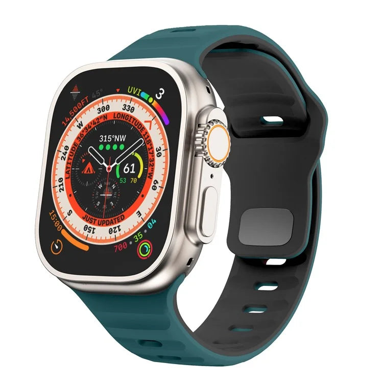For Apple Watch Series 9 8 7 41mm / 6 5 4 SE (2022) SE (2023) SE 40mm / 3 2 1 38mm Watch Strap Dual Color Silicone Band