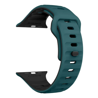 For Apple Watch Series 9 8 7 41mm / 6 5 4 SE (2022) SE (2023) SE 40mm / 3 2 1 38mm Watch Strap Dual Color Silicone Band