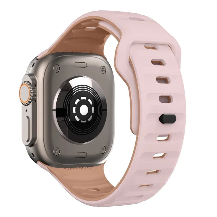 For Apple Watch Series 9 8 7 41mm / 6 5 4 SE (2022) SE (2023) SE 40mm / 3 2 1 38mm Watch Strap Dual Color Silicone Band