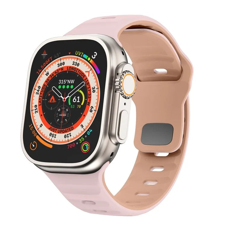For Apple Watch Series 9 8 7 41mm / 6 5 4 SE (2022) SE (2023) SE 40mm / 3 2 1 38mm Watch Strap Dual Color Silicone Band
