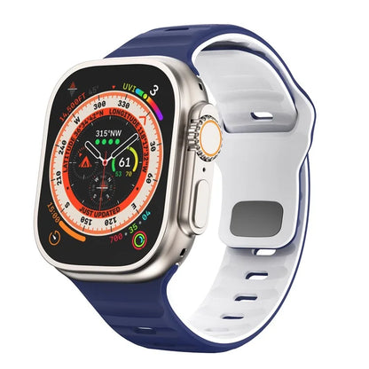 For Apple Watch Series 9 8 7 41mm / 6 5 4 SE (2022) SE (2023) SE 40mm / 3 2 1 38mm Watch Strap Dual Color Silicone Band