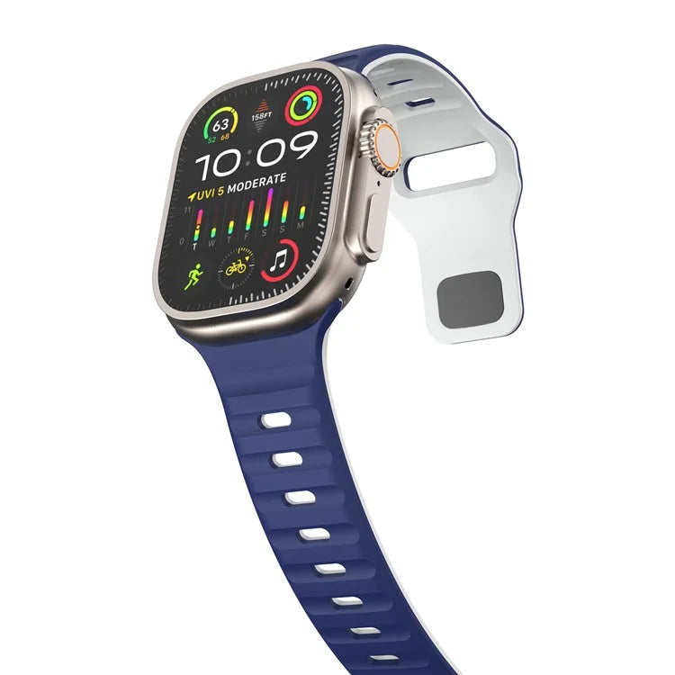 For Apple Watch Series 9 8 7 41mm / 6 5 4 SE (2022) SE (2023) SE 40mm / 3 2 1 38mm Watch Strap Dual Color Silicone Band