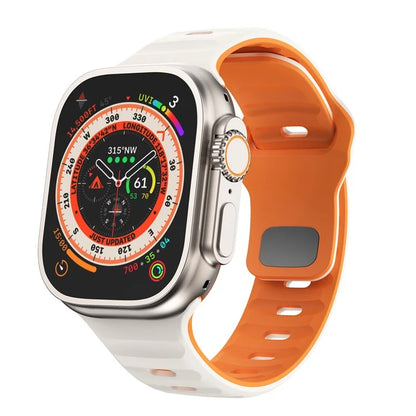 For Apple Watch Series 9 8 7 41mm / 6 5 4 SE (2022) SE (2023) SE 40mm / 3 2 1 38mm Watch Strap Dual Color Silicone Band