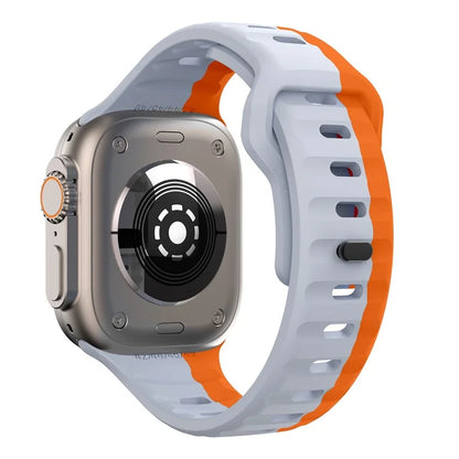 For Apple Watch Series 9 8 7 41mm / 6 5 4 SE (2022) SE (2023) SE 40mm / 3 2 1 38mm Watch Strap Dual Color Silicone Band
