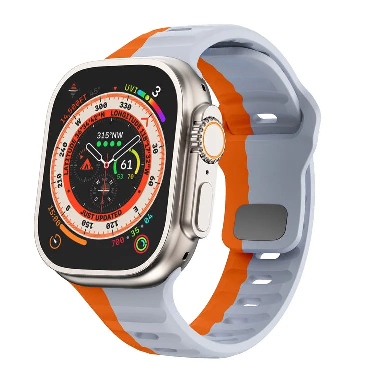 For Apple Watch Series 9 8 7 41mm / 6 5 4 SE (2022) SE (2023) SE 40mm / 3 2 1 38mm Watch Strap Dual Color Silicone Band