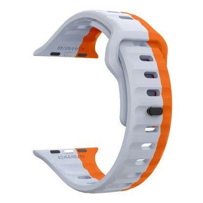 For Apple Watch Series 9 8 7 41mm / 6 5 4 SE (2022) SE (2023) SE 40mm / 3 2 1 38mm Watch Strap Dual Color Silicone Band