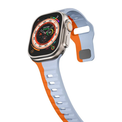 For Apple Watch Series 9 8 7 41mm / 6 5 4 SE (2022) SE (2023) SE 40mm / 3 2 1 38mm Watch Strap Dual Color Silicone Band