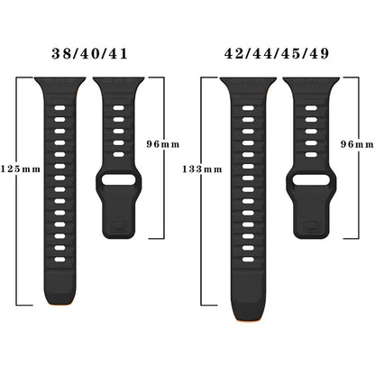 For Apple Watch Series 9 8 7 41mm / 6 5 4 SE (2022) SE (2023) SE 40mm / 3 2 1 38mm Watch Strap Dual Color Silicone Band