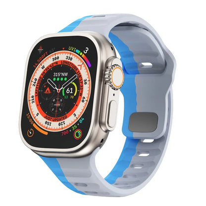 For Apple Watch Series 9 8 7 41mm / 6 5 4 SE (2022) SE (2023) SE 40mm / 3 2 1 38mm Watch Strap Dual Color Silicone Band