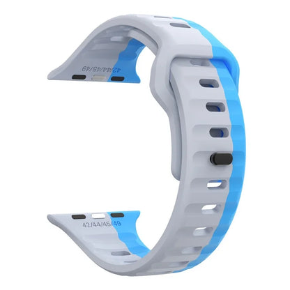 For Apple Watch Series 9 8 7 41mm / 6 5 4 SE (2022) SE (2023) SE 40mm / 3 2 1 38mm Watch Strap Dual Color Silicone Band