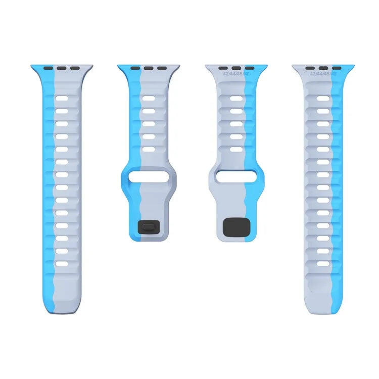 For Apple Watch Series 9 8 7 41mm / 6 5 4 SE (2022) SE (2023) SE 40mm / 3 2 1 38mm Watch Strap Dual Color Silicone Band